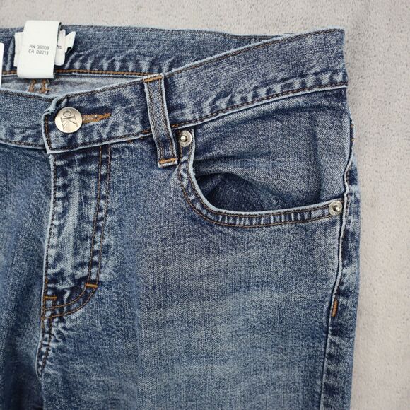 Calvin Klein Pants Womens 7 Blue Bootcut Low Rise Button Medium Wash Denim Jeans - Picture 8 of 16
